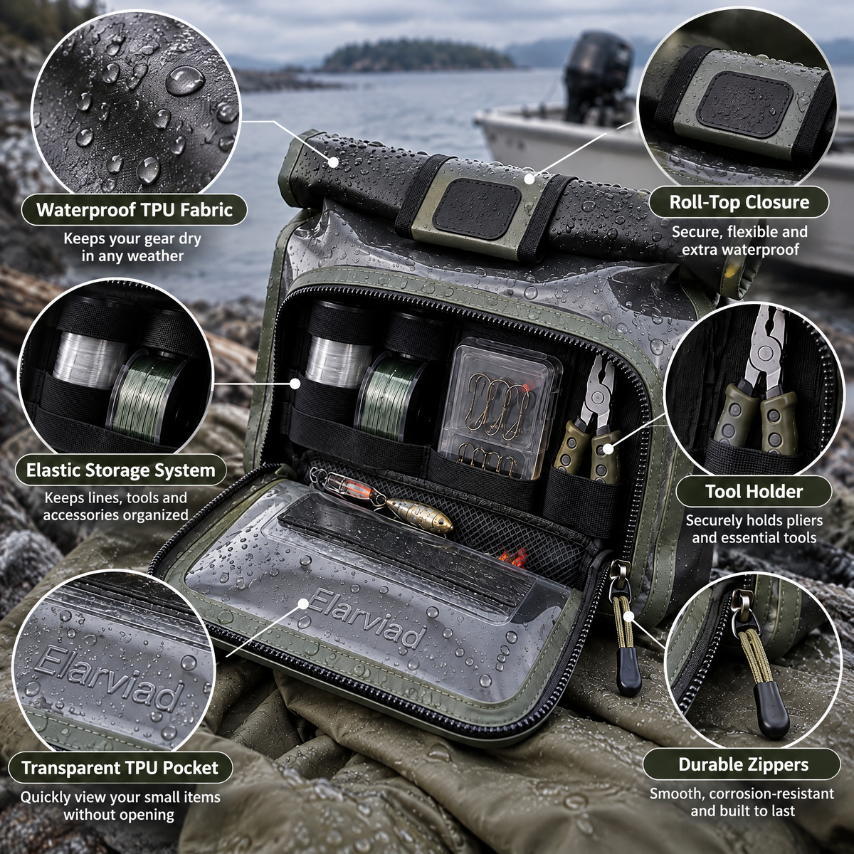 Nnovirensx™ Waterproof Tackle Pouch