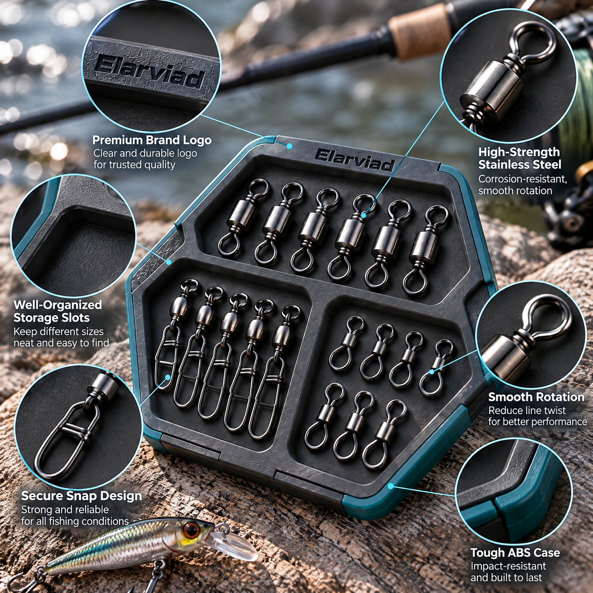 Nnovirensx™ Fishing Swivel Connector Set