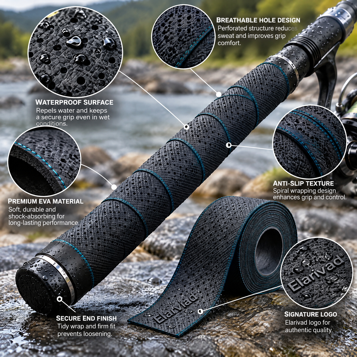 Nnovirensx™ Anti-Slip Rod Grip Tape