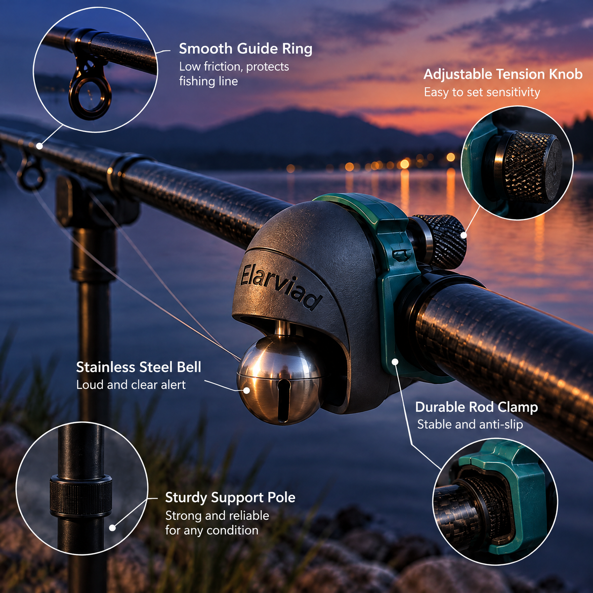 Nnovirensx™ Portable Fishing Bell Alarm